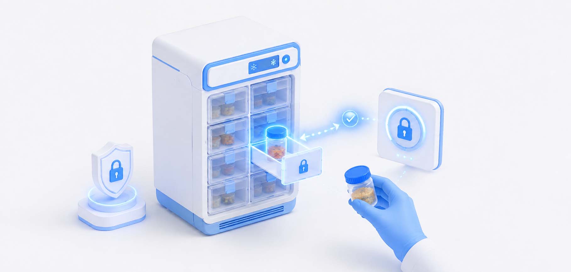 智能留样管理系统 — 指定柜位受控存取示意图