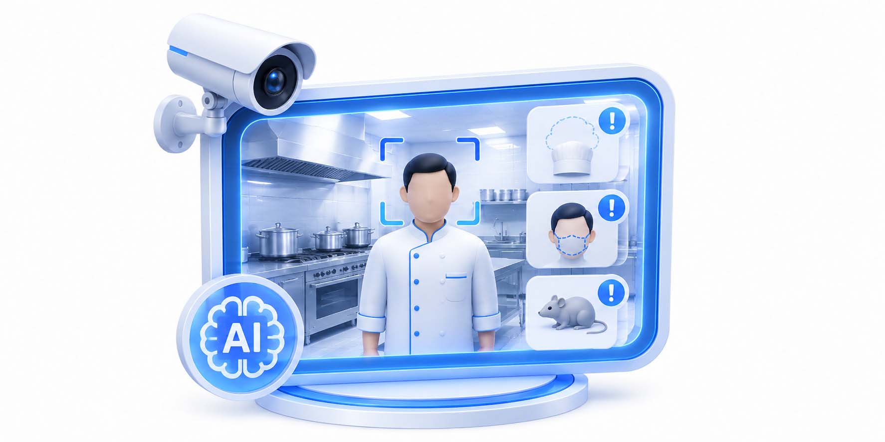 明厨亮灶AI监管系统 — AI分析识别示意图