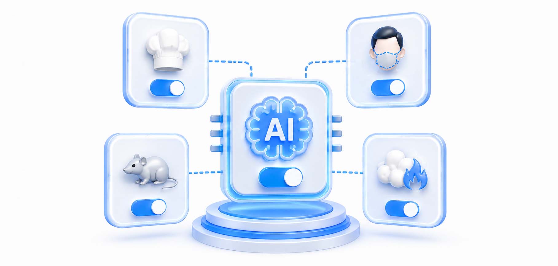 明厨亮灶AI监管系统 — 识别能力按需启用示意图
